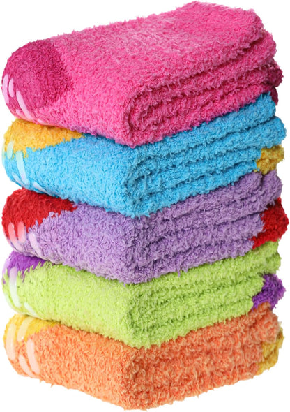 MQELONG Non Slip Hospital Socks with Grips for Women Winter Warm Cozy Fuzzy Slipper Soft Fluffy Sleep Socks