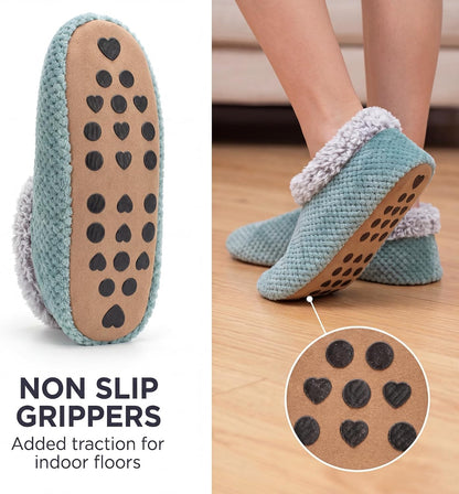 Cozylook Fuzzy Slippers for Women Indoor Soft Sole Slipper Socks