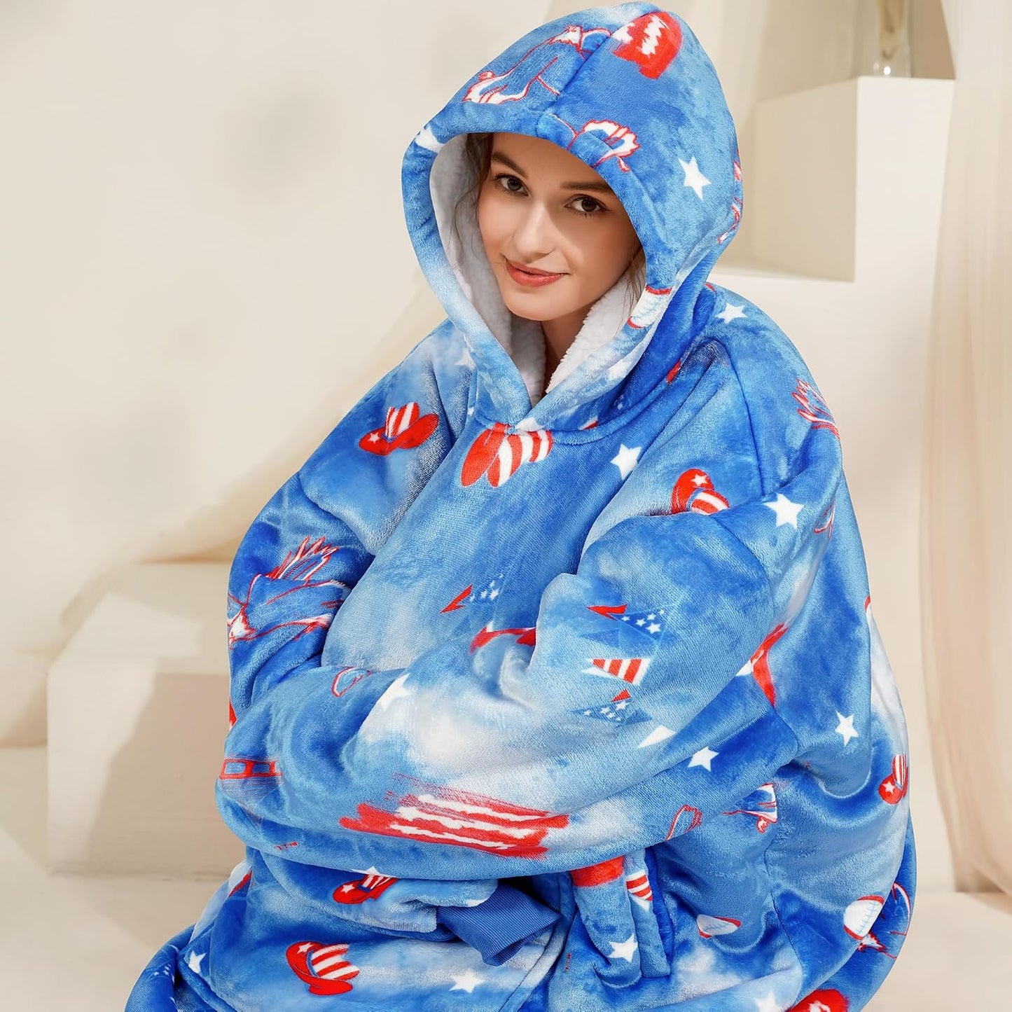 Narecte Cozy Oversized Blanket Hoodie Wearable Blanket Adults Soft Hooded Blanket Hoodie Birthday Gifts for Women Christmas - Colors A