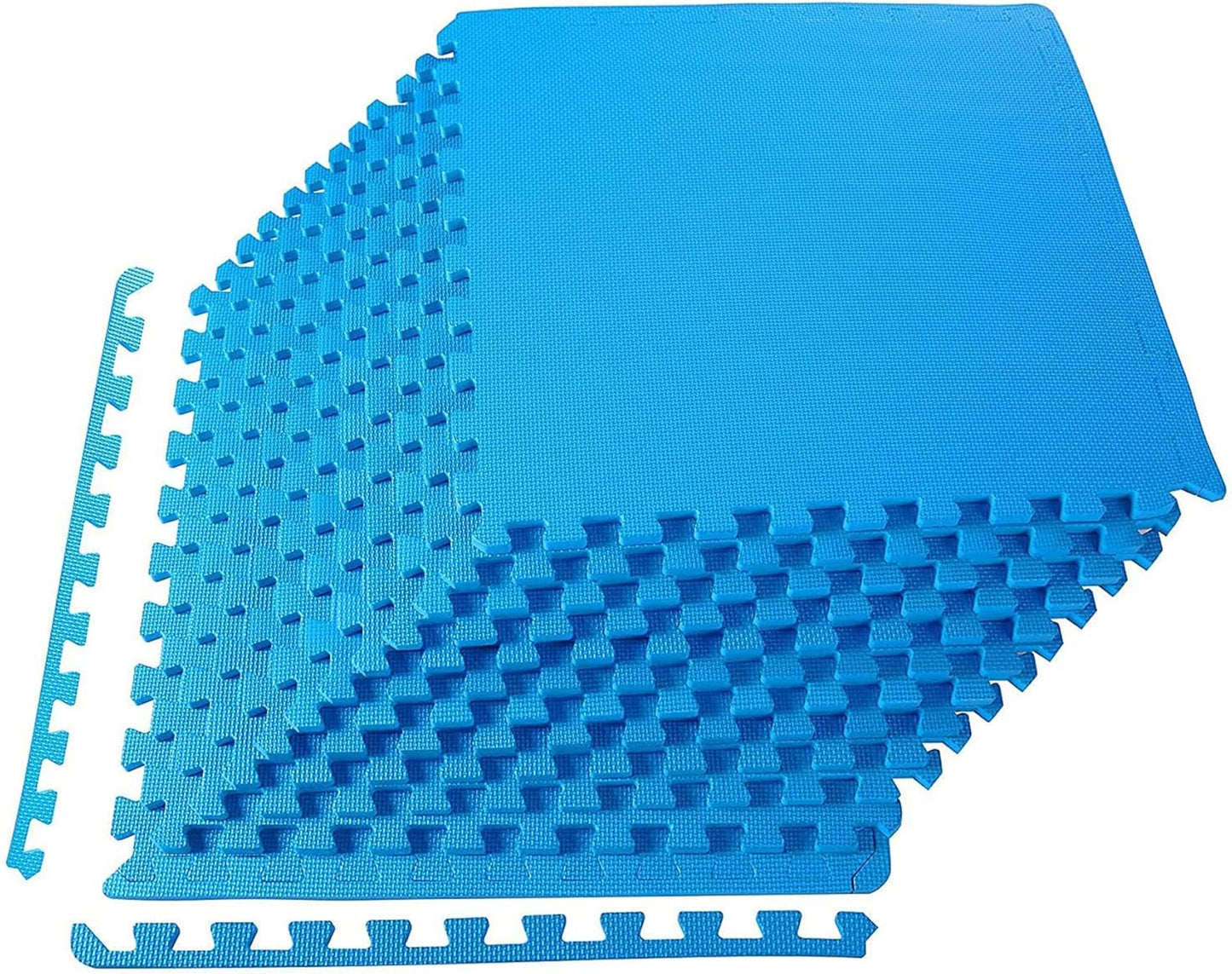 BalanceFrom Puzzle Exercise Mat 1/2" Thick, EVA Interlocking Foam Floor | Tiles for Home Gym, Mat for Home Workout Equipment, Floor Padding for Kids, Black, 24 in x 24 in x 1/2 in, 144 Sq Ft-36 Tiles