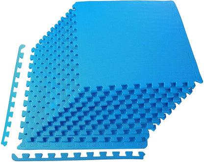 BalanceFrom Puzzle Exercise Mat 1/2" Thick, EVA Interlocking Foam Floor | Tiles for Home Gym, Mat for Home Workout Equipment, Floor Padding for Kids, Black, 24 in x 24 in x 1/2 in, 144 Sq Ft-36 Tiles