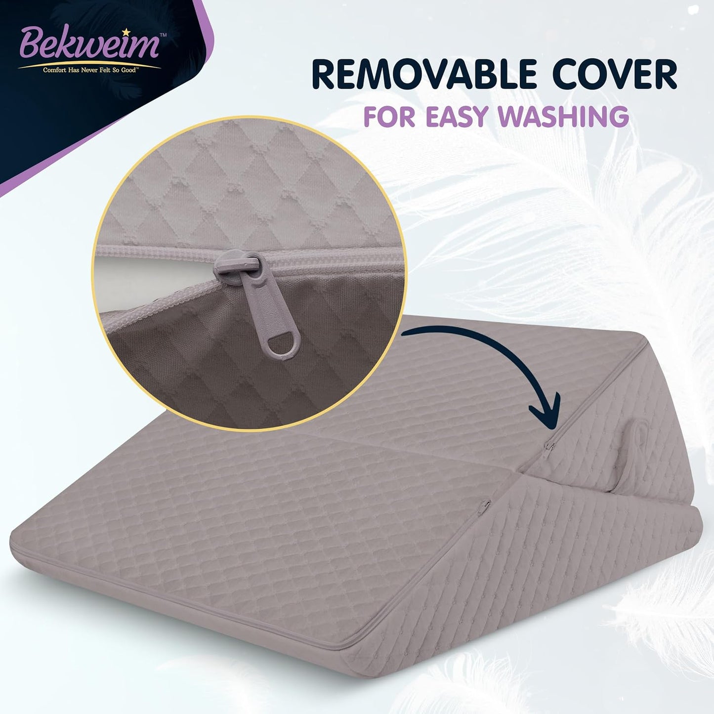 Wedge Pillow for Sleep Apnea, 12 Inch Adjustable Height Bed Wedge Pillow for Chronic Pain, Handicapped Individuals, and Long Term Care and Positioning