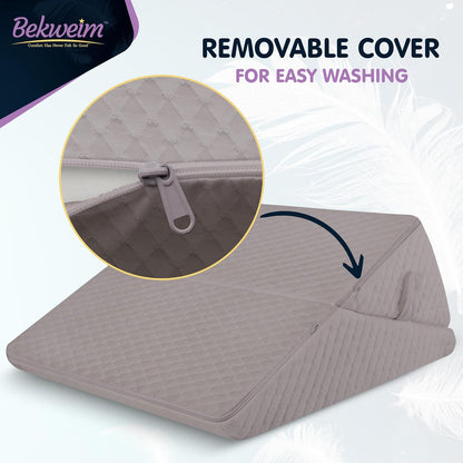 Wedge Pillow for Sleep Apnea, 12 Inch Adjustable Height Bed Wedge Pillow for Chronic Pain, Handicapped Individuals, and Long Term Care and Positioning