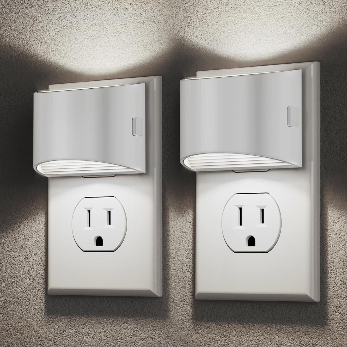 DORESshop LED Night Light[2 Pack], Night Lights Plug into Wall, 3 Level Brightness Adjustable Plug in Night Light, Dusk to Dawn Sensor, Nightlights for Adults, Bedroom, Bathroom, Hallway, Amber