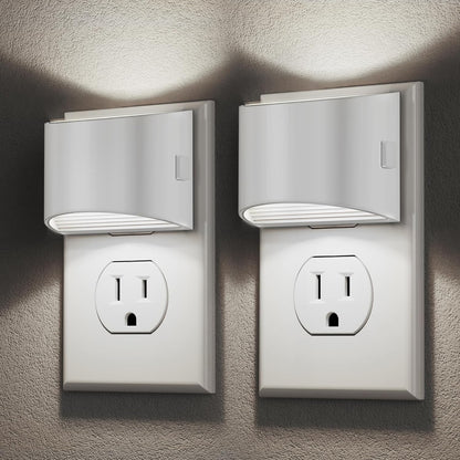 DORESshop LED Night Light[2 Pack], Night Lights Plug into Wall, 3 Level Brightness Adjustable Plug in Night Light, Dusk to Dawn Sensor, Nightlights for Adults, Bedroom, Bathroom, Hallway, Amber