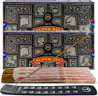 TRUMIRI Incense Stick Holder Bundle with Satya Sai Baba Nagchampa 250g Bulk Incense Sticks Nag Champa Agarbatti - Pack of 1 (Approx 250 Insence-Sticks)
