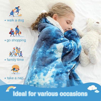 Kipswiza Wearable Blanket Hoodie Gifts for Women and Men, Oversized Cozy Warm Flannel Sherpa Hooded Blankets Sweatshirt with Giant Pockets for Adult and Teens, Dark Gray