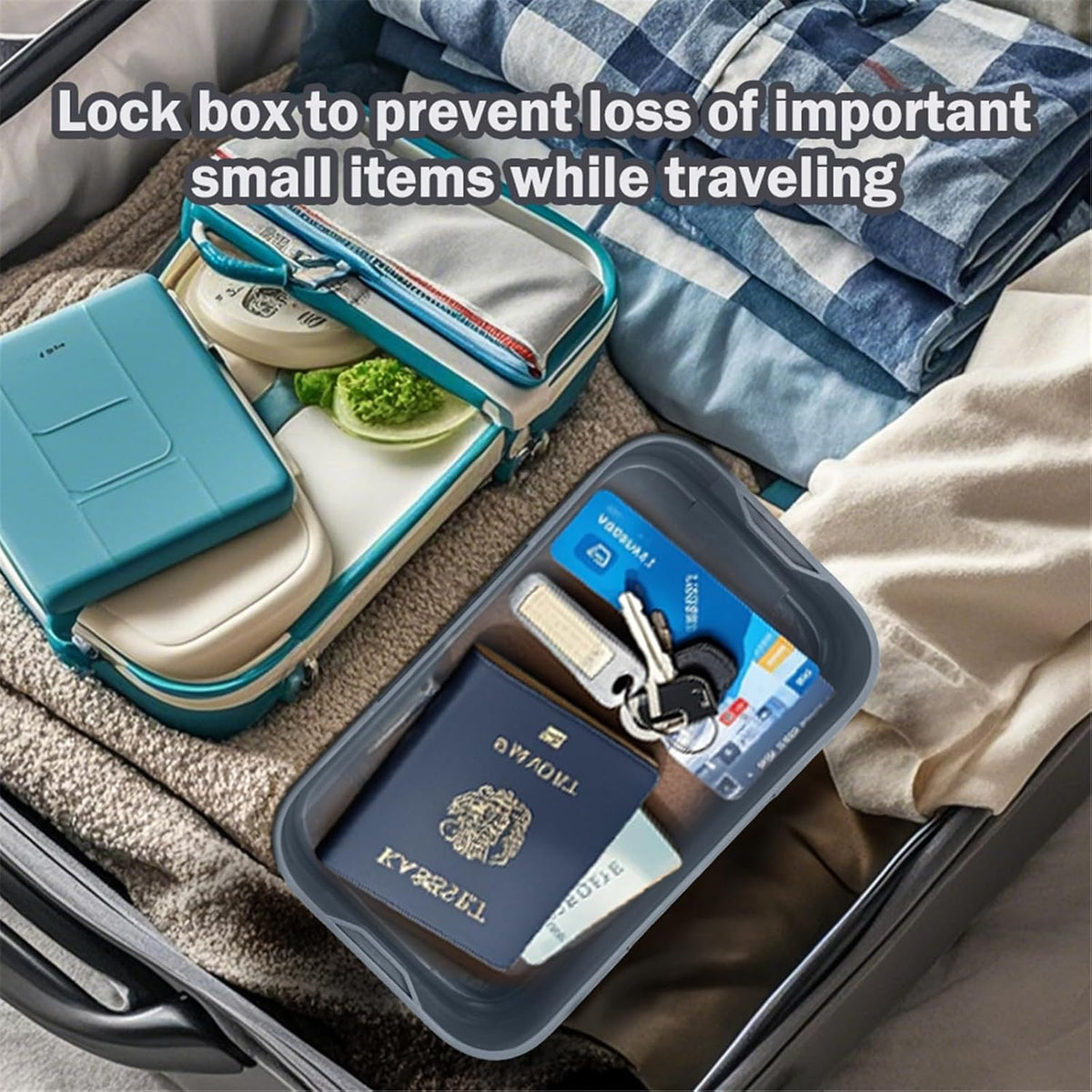 Medication Lock Box,Small Lockable Storage Box with Combination Code for Phone,Medicine Safe,Food, Home,Refrigerator,Office,Personal Items,Travel,Gift