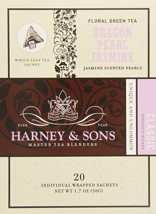 Harney & Sons Dragon Pearl Jasmine Tea, 20 Wrapped Sachets