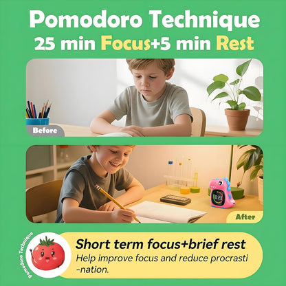Visual Timer for Kids 99 Minute Digital Potty Training Timer for Homeschool | Dual sound; Dinosaur Look; Long Battery Life
