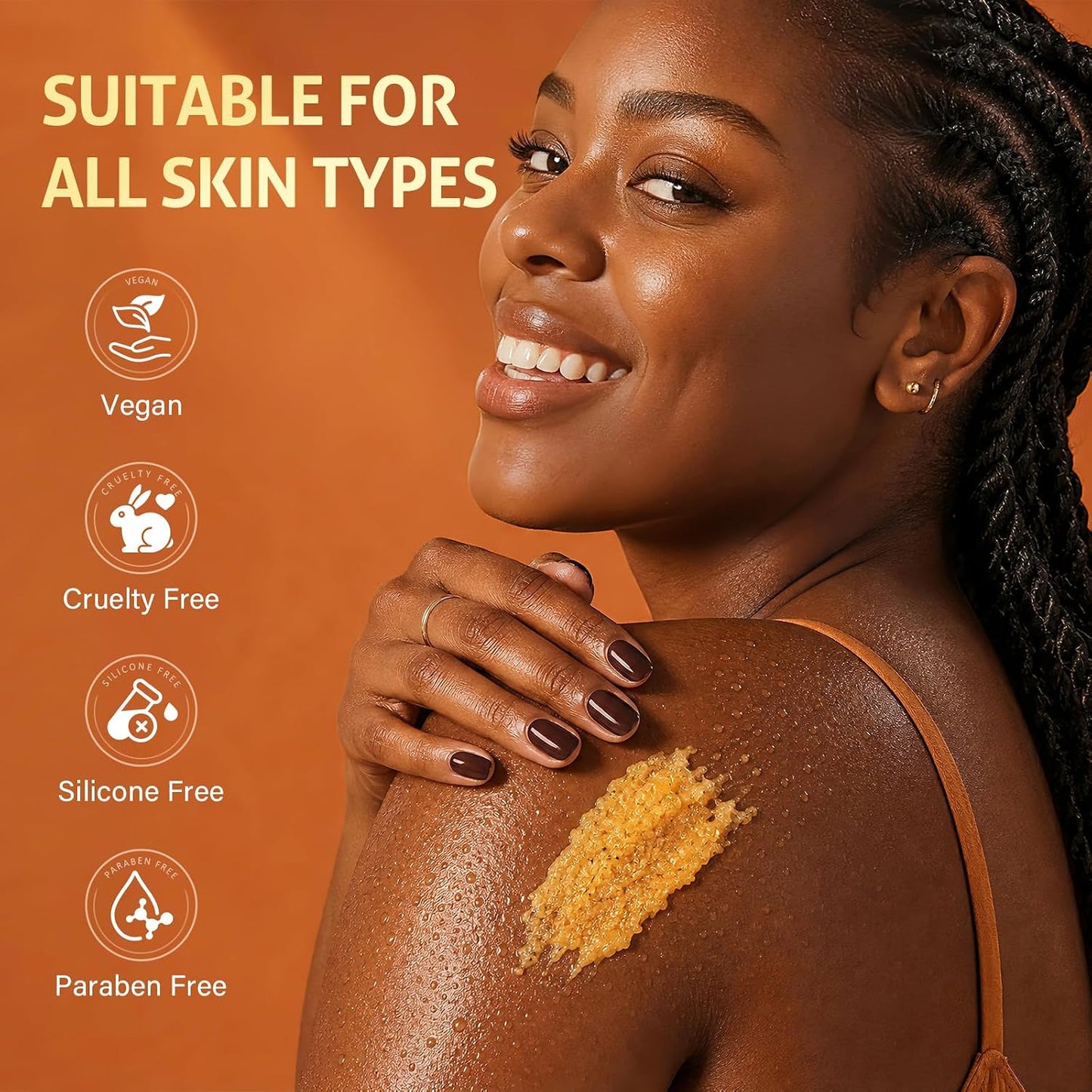 RIHAKO Turmeric Body Scrub, Exfoliating Body Scrub with Vitamin C, Deep Cleansing Skin Exfoliator Scrub, Organic Moisturizing Skincare for Bikini Area, Body, Hands, and Foot 11.64 oz