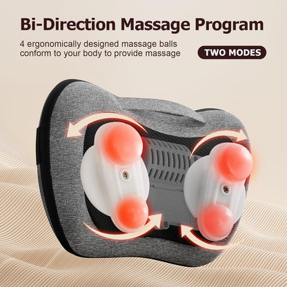 VIKTOR JURGEN Shiatsu Back Massager with Heat – Deep Tissue Massage for Neck, Shoulder, Back Pain Relief, Electric Kneading 3D Massage Pillow, Christmas for Men Women Dad Wife Mom Gifts (NOT Cordless)