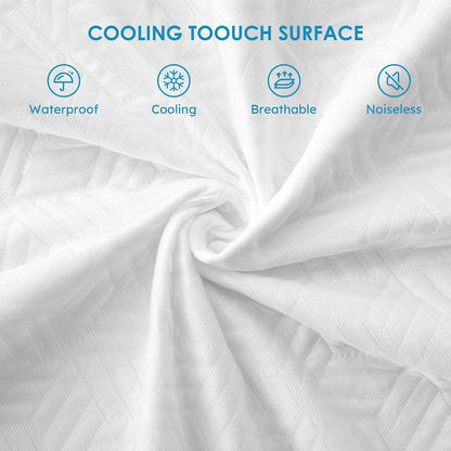 Cozymaker Queen Size 100% Waterproof Mattress Protector, Cooling Mattress Cover Fitted 8-21" Deep Pocket, 3D Air Fabric Soft Breathable Bed Mattress Pad Cover Noiseless Washable