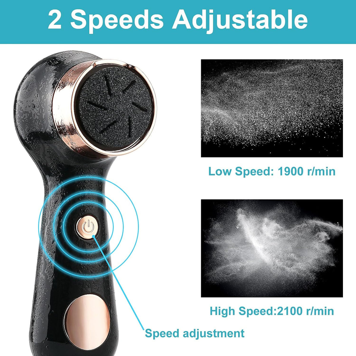 Callus Remover for Feet, Nicebirdie Electric Foot File Callus Removers Rechargeable Waterproof Pedicure Tools Foot Scrubber Shaver Feet Care Tool for Cracked Heels Dead Skin （Green）