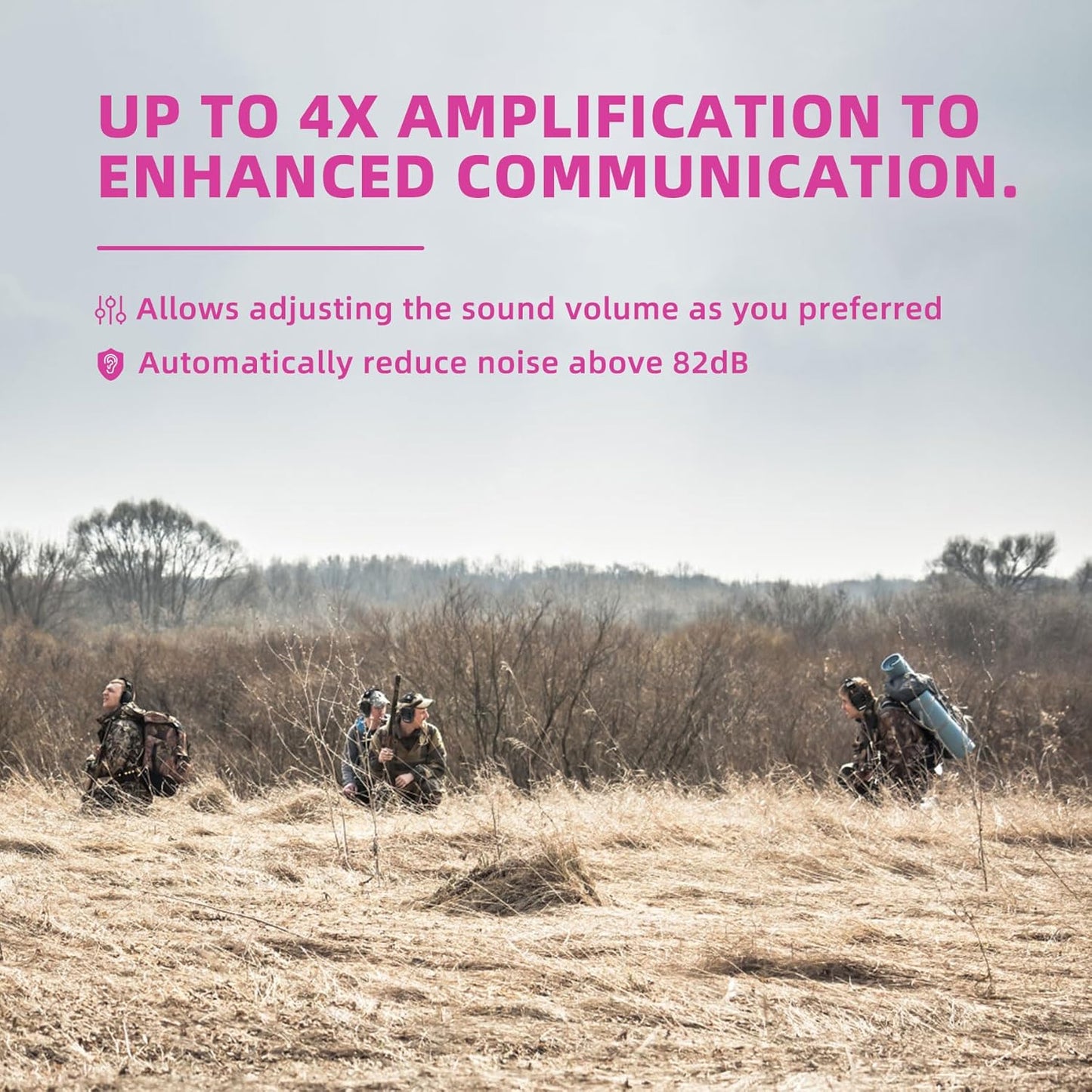 PROHEAR Electronic Ear Protection for Shooting with 4X Sound Amplification, Gun Range Hearing Protection Muffs, NRR 23dB Noise Reduction Headphones for Hunting, Green