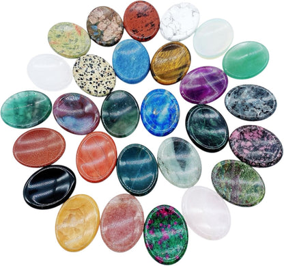 Natural Polished Thumb Palm Crystal for Meditation, Labradorite Worry Stone for Stress Relief, Anxiety Support & Pocket Reiki Healing