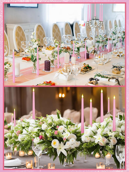 Treela 72 Pcs Flameless LED Taper Candles Battery Operated Candles Bulk 11 Inch Flickering Fake Candlesticks with Warm Light for Valentines Day Church Wedding Party Battery Not Included(Classic,Ivory)