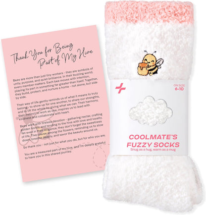 COOLMATE Fuzzy Socks for Women Gift Box – Cozy Soft Cloud Socks for Spa Home, Mother’s Day Gifts for Mom Grandma