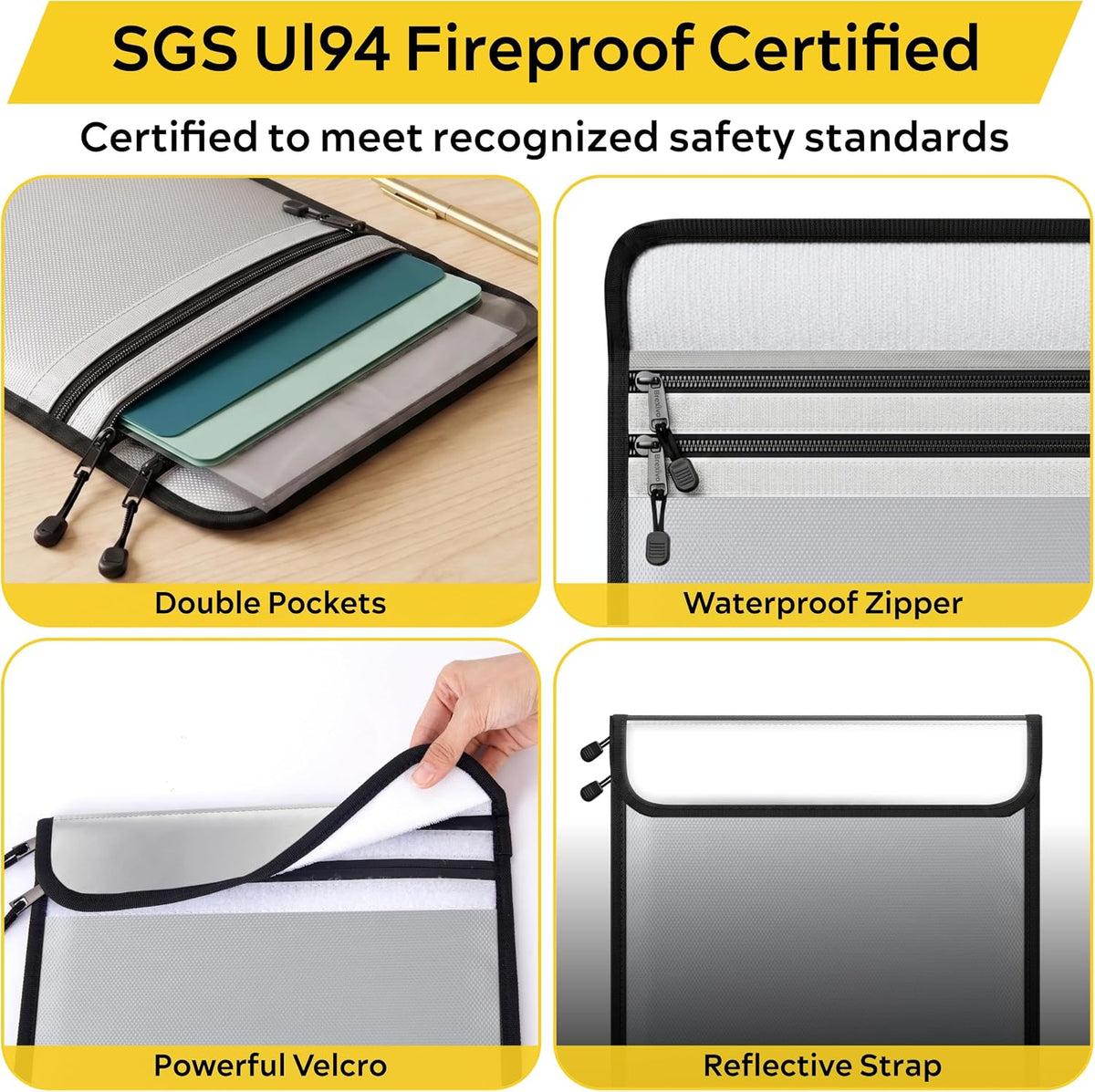 Fireproof Document Bag - Fireproof Box [Thermal Insulated] Fireproof Safety
