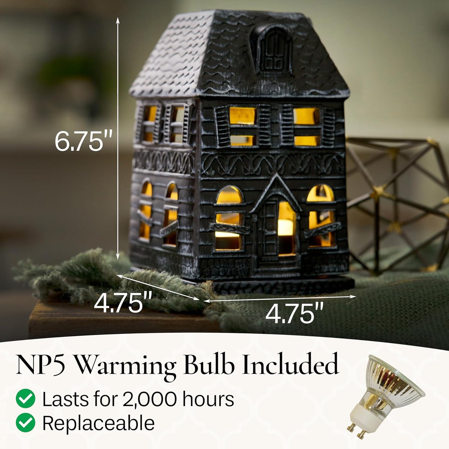 Candle Warmers ETC. Illumination Fragrance Warmer- Light-Up Warmer for Warming Scented Candle Wax Melts and Tarts or to Freshen Room, White Harmony