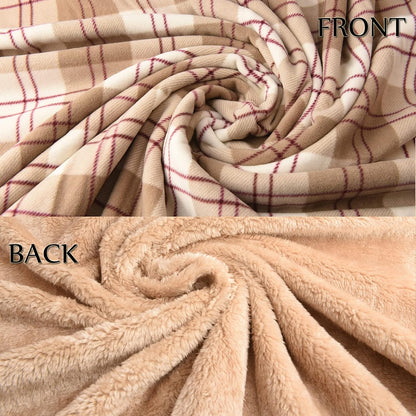 forestfish Fleece Wearable Blanket, Plaid Lap Blanket Comfy Poncho Throw with Buttons for Bed Sofa Office, Grey-White
