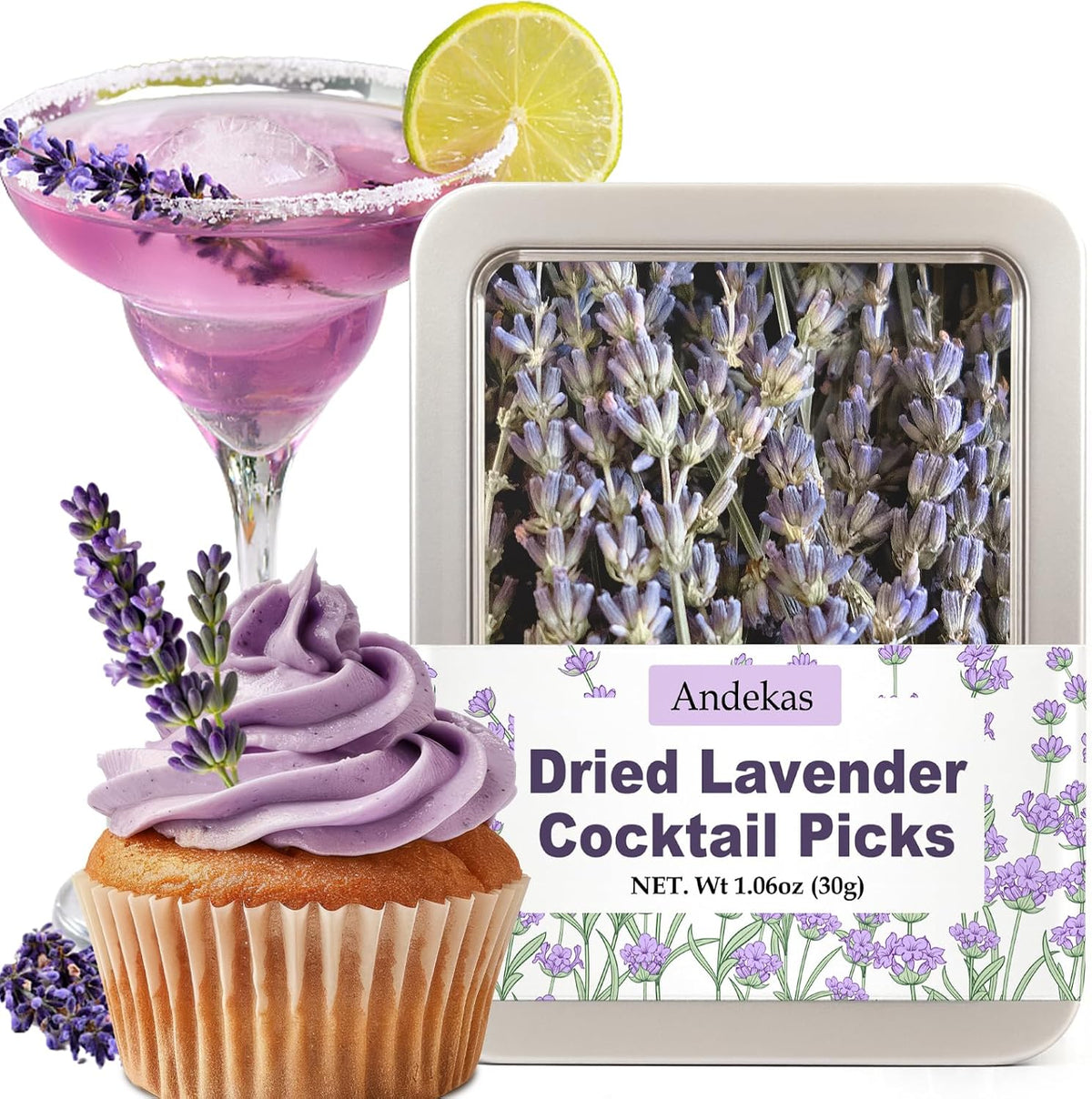 110+ Edible Dried Lavender Sprigs for Cake Decorating & Cocktail Garnish