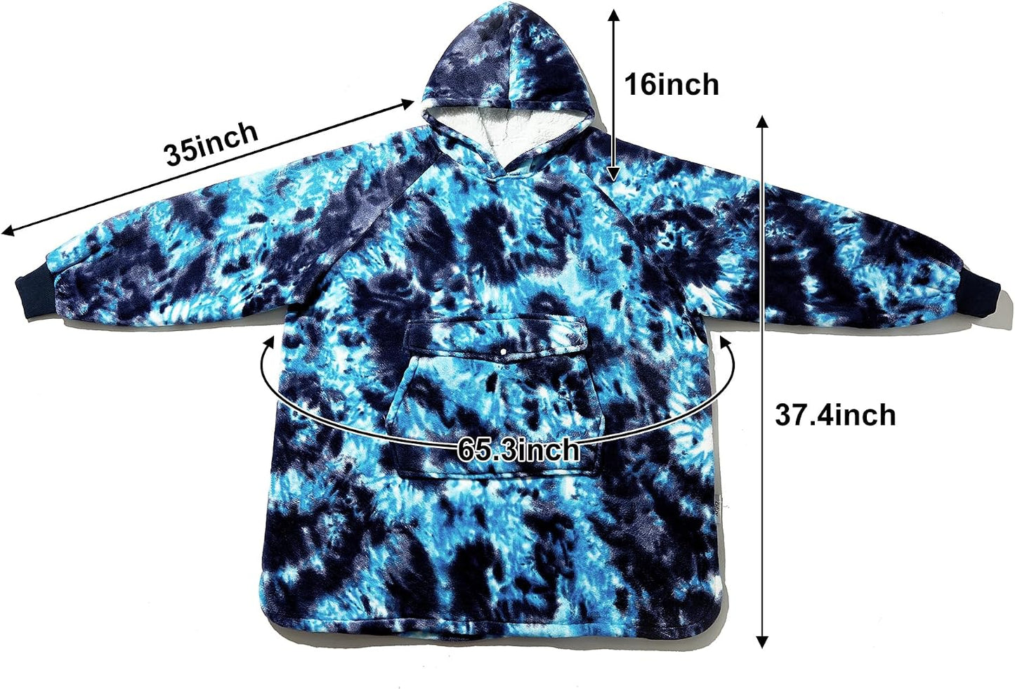 Krifey Wearable Blanket Hoodie, Oversized Sherpa Hooded Blanket for Adults | Soft sherpa fleece with sleeves and pocket; oversized fit for lounging, WFH, camping, Christmas and white elephant gifts.