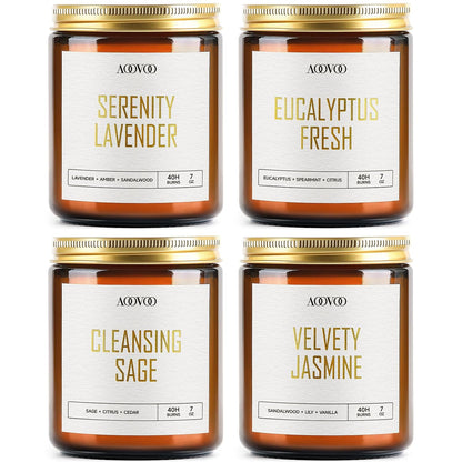 AOOVOO Scented Candles - 4PC Candle Set, 36 oz Soy Candles