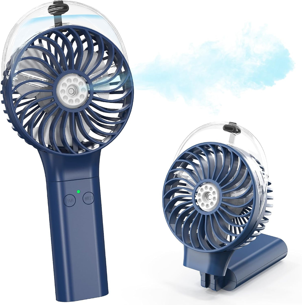 Portable Handheld Misting Fan, Nano-Mist Humidifier for Skincare & Makeup, 180° Foldable Desk Fan, Rechargeable Water Spray Fan for Disney Beach Cruise Essentials, Summer Gifts for Women Man Girls