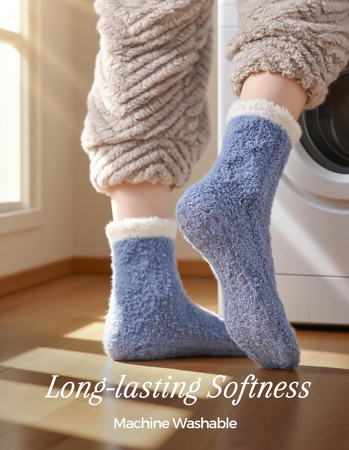 TEHOOK Warm & Cozy Gifts for Women, Fluffy Fuzzy Plush Sleeping Slipper Socks - Soft Warm Fabric