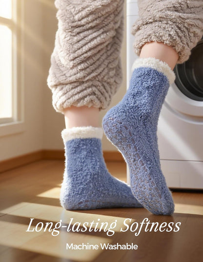 TEHOOK Warm & Cozy Gifts for Women, Fluffy Fuzzy Plush Sleeping Slipper Socks - Soft Warm Fabric