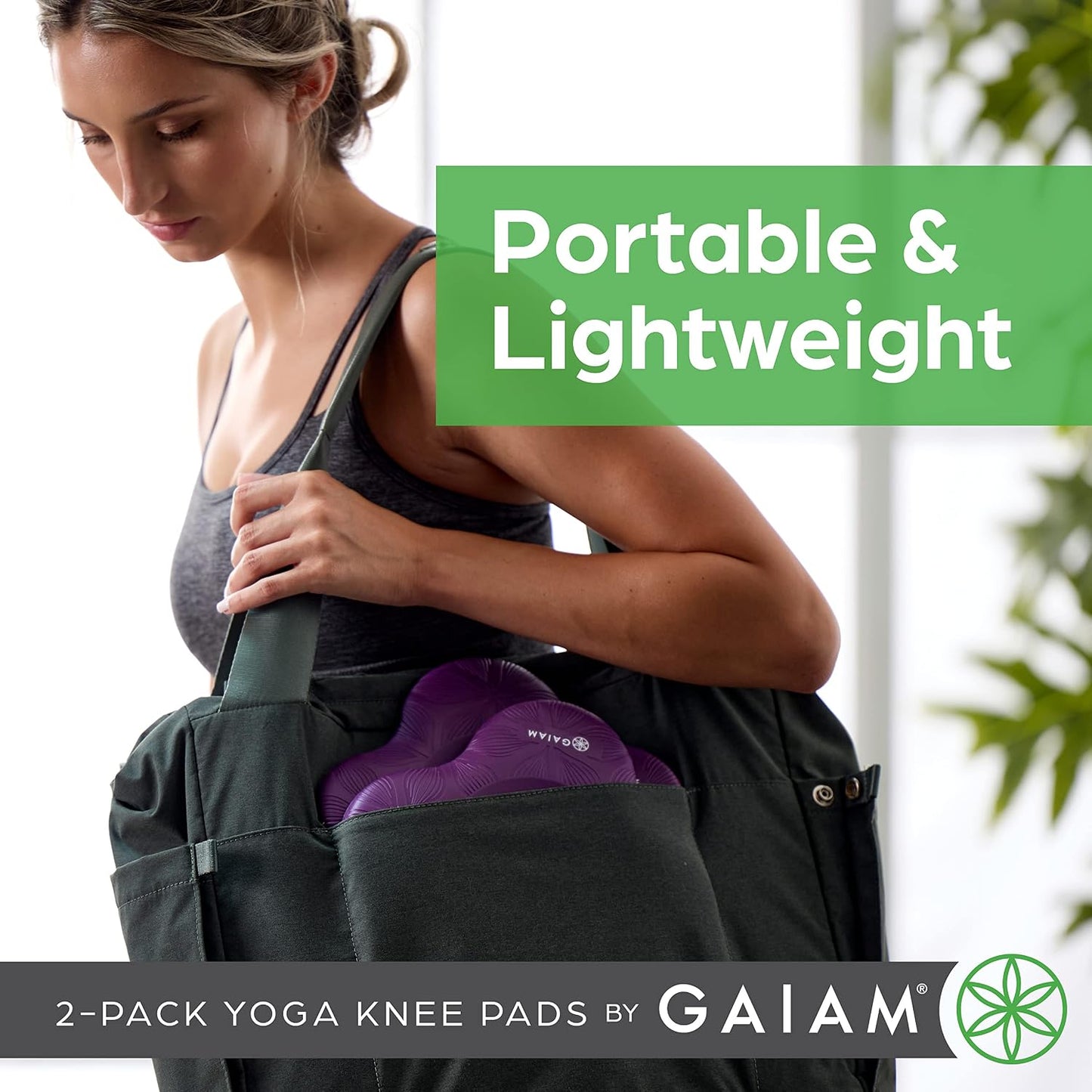 Gaiam Yoga Knee Pads Set of 2, Cushion for Knees & Elbows
