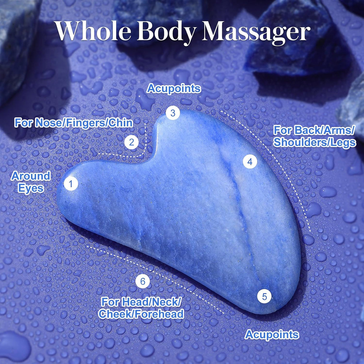 rosenice Gua Sha Facial Tools Guasha Tool Gua Sha Jade Stone Manual Massage Sticks for Jawline Sculpting and Puffiness Reducing for Face Body Tensions Reduce Festive Gifts