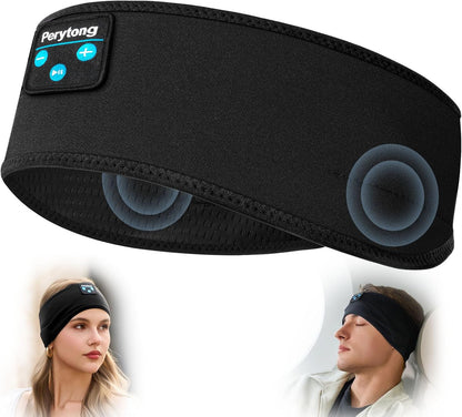 Perytong Sleeping Headphones Bluetooth Headband, Soft Long Time Play Sleeping Headsets with Built in Speakers Perfect for Workout,Running,Yoga,Travel, Darkgray