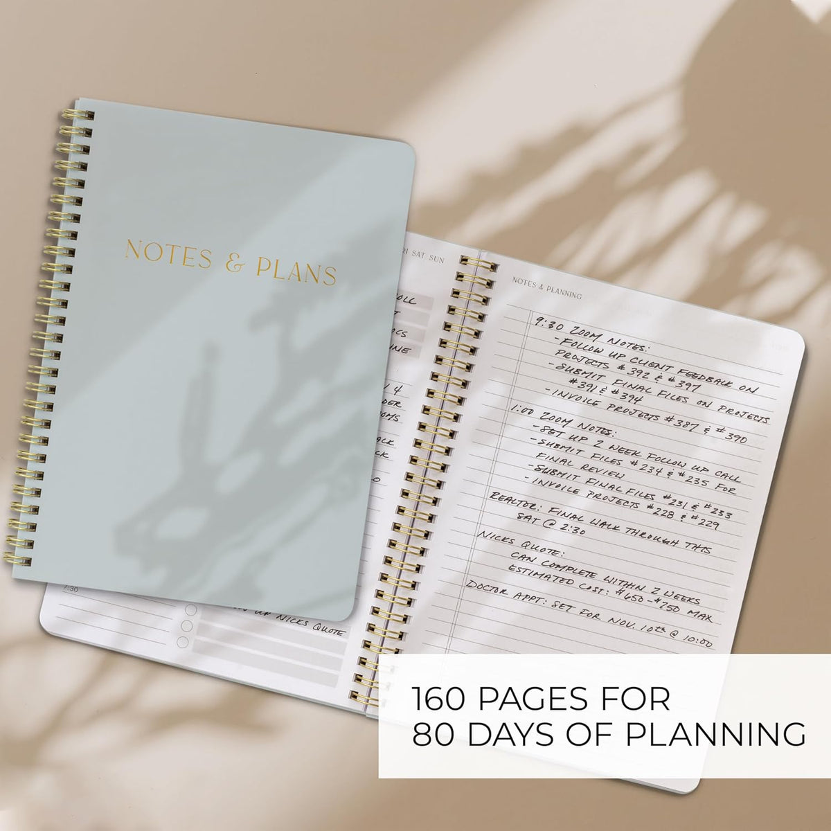 Beautiful Daily Planner And Notebook With Hourly Schedule - Spiral Notebook
