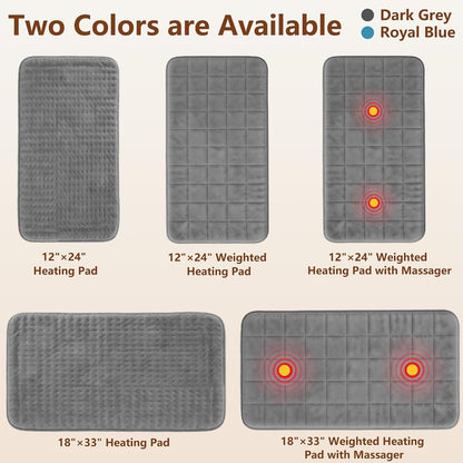 Electric Heating Pad HSA Eligible, Heated Pad for Back Neck Shoulder Pain Relif, Heating Pad for Period Cramps with 2H Auto Shut Off and 4 Heating Levels, 12"x24" Dark Grey