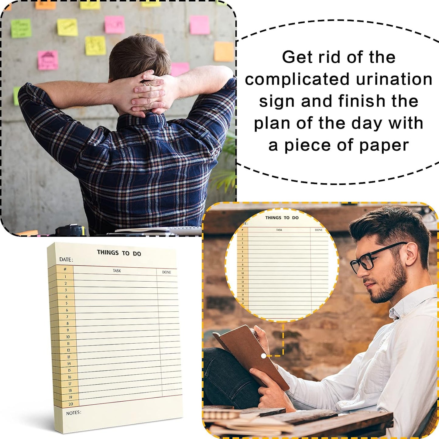 Spakon 300 Sheets Daily to Do List Notepad Notebook Library Card to Do Planner Checklist Memo Writing Pad Schedule Reminder Office Homework Planner for Task, 6" x 8(Classic,White)
