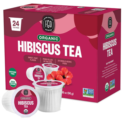 Organic Turmeric Ginger Tea K-Cup Pods, 24 Pods by FGO - Compatible with Keurig - Naturally Caffeine-Free Herbal Tea, Premium Green Tea is USDA Organic, Non-GMO, & Recyclable