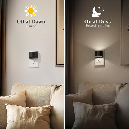 JandCase Night Light, Modern Night Lights Plug into Wall,2 Pack Dusk to Dawn Sensor Nightlight, Amber Brightness Adjustable Nightlight for Kids Bathroom Hallway Kitchen Bedroom Decor