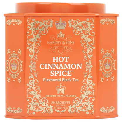 Harney & Sons Hot Cinnamon Spice Black Tea, 30 Sachets in Tin