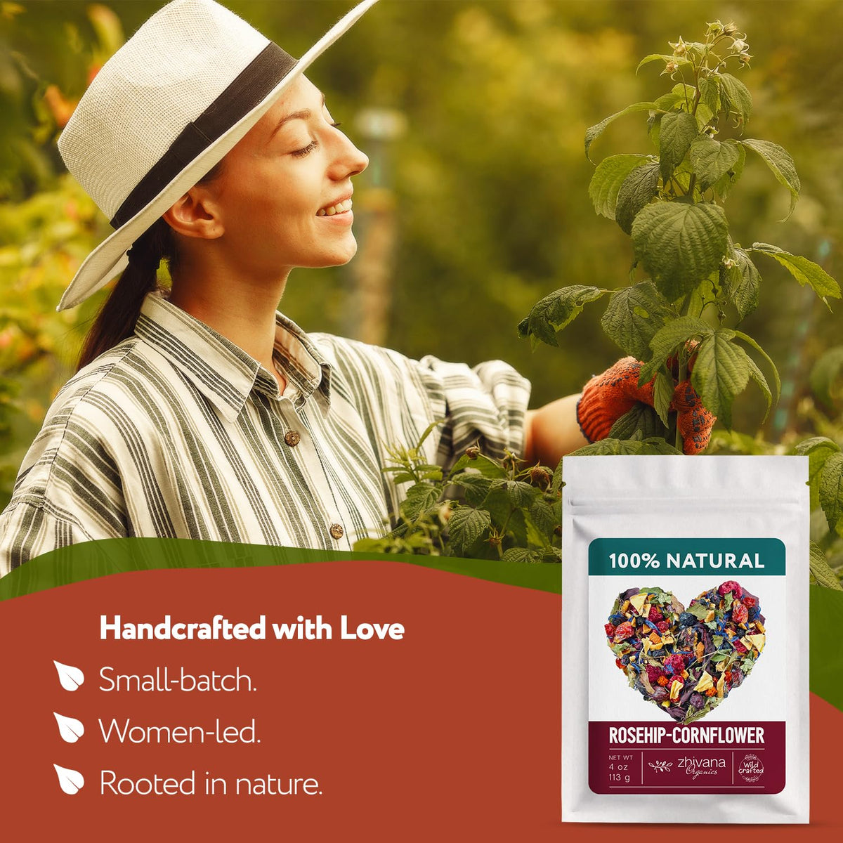 Loose Leaf Herbal Tea with Raspberry, Rosehip & Hibiscus 4oz.– No Caffeine