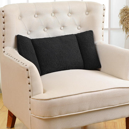 Queekay Fleece Lumbar Support Pillow 3 Section Back Pillow Office Chair for Back Support Comfortable Lumbar Cushion for Car Seat Pain Relief Sofa Rest(Gray)