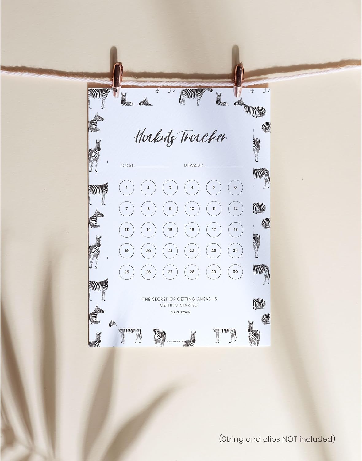 Habit Tracker Calendar - Made in USA, Designed by Local Artist, Motivational 30 day monthly challenge - Tool and gift for Productivity, Self-growth (Habit Tracker-Florals, U-Stand)