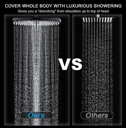 Rain Shower Head with Handheld Showerhead, Black 1.75GPM 460311