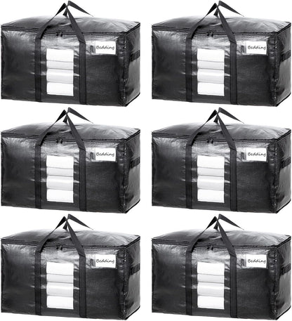 TAILI Blue Extra Large Moving Bags,Storage Bags with Visible Window