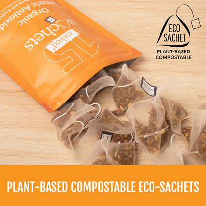 Two Leaves and a Bud Organic Turmeric Antioxidant Naked Tea Sachets, 15 Ct