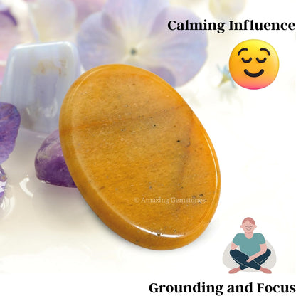 Amazing Gemstone Labradorite Thumb Worry Stone, Anxiety Stone, Healing Crystals - Piedra Crystal Fidget for Gift, Meditation, Calming, Relaxation, Stress Relief - Colors B