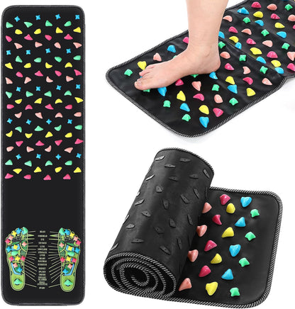TrelaCo Foot Massage Mat Reflexology Walk Stone Road Foot Massage Acupoint Mat for Acupressure Relaxes for Long Sitting Elderly Students and Office Workers (13.78 x 13.78 Inches)