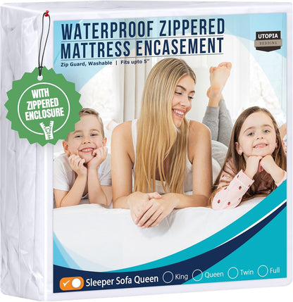 Utopia Bedding Mattress Protector Zippered Twin XL Size, 100% Waterproof Bed Bug and Dust Mite Proof Mattress Encasement, Absorbent 6 Sided Mattress Cover