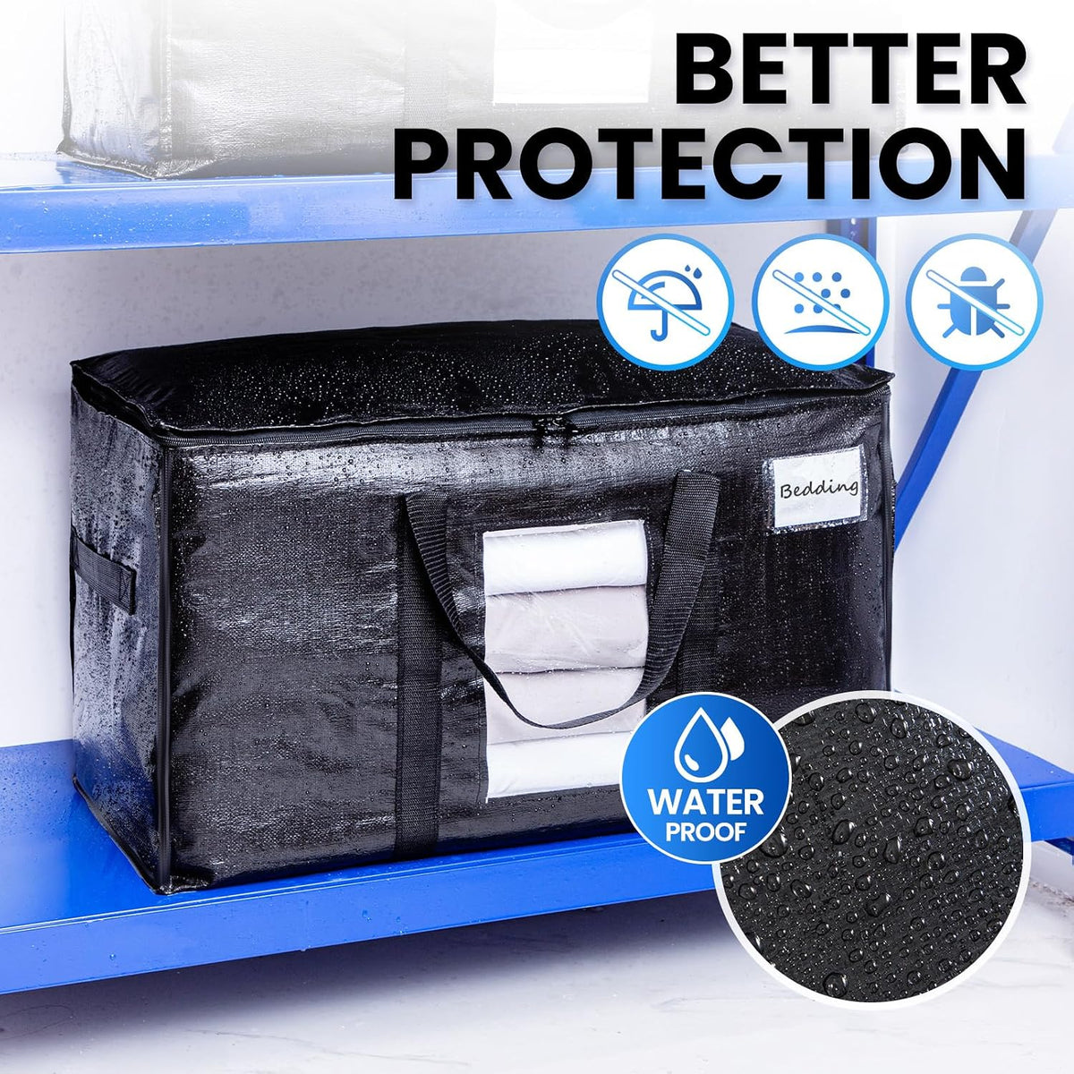 TAILI Blue Extra Large Moving Bags,Storage Bags with Visible Window